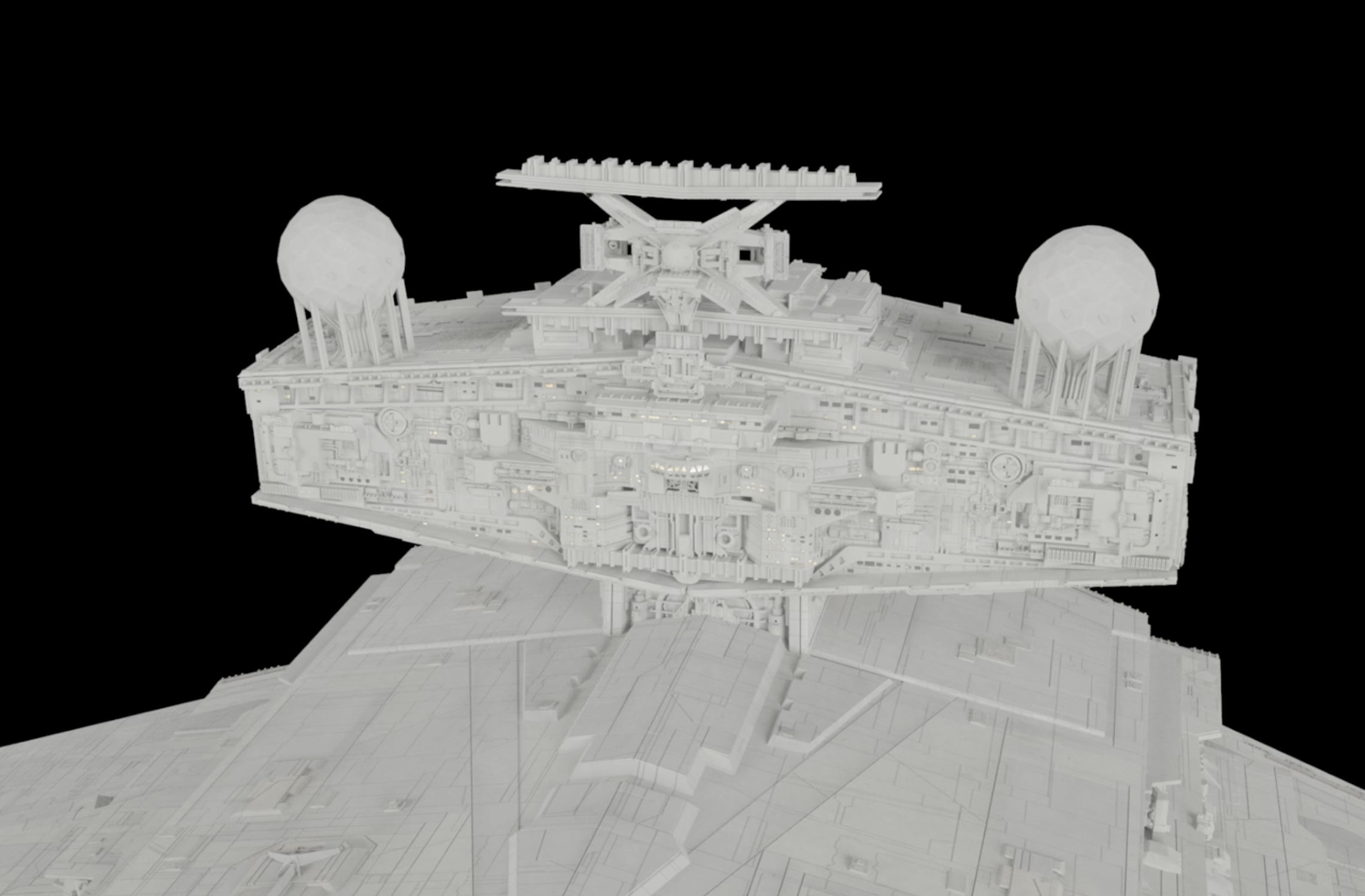 Starship miniatures for the first Star Wars trilogy