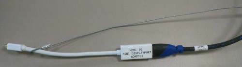 HDMI Cable with Mini DisplayPort cable attached.