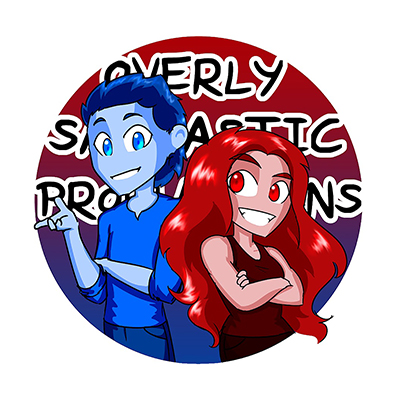 The Overly Sarcastic Productions logo, drawn by Red.