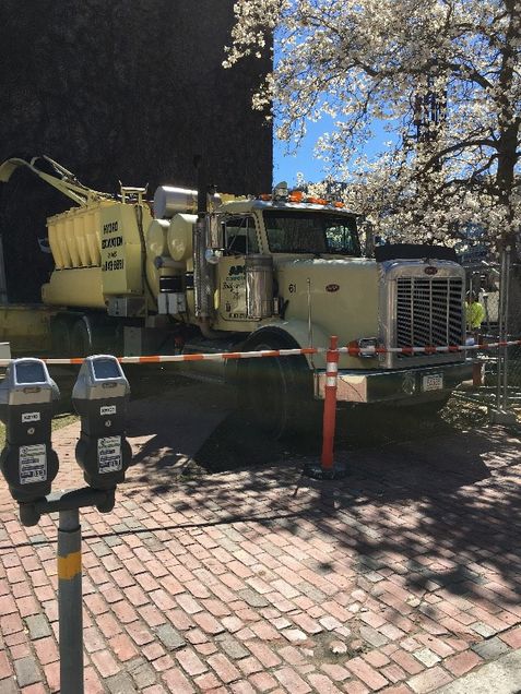 Vacuum excavation truck at TW#3