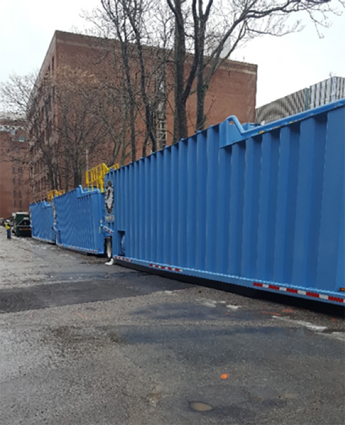 Dewatering tanks at the alleyway