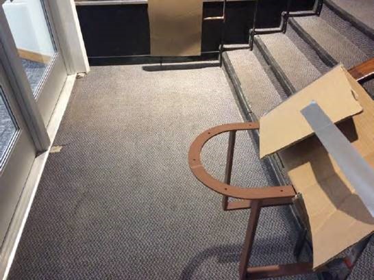 New Handrails installed at the Concert Hall entry, wood finish to follow.