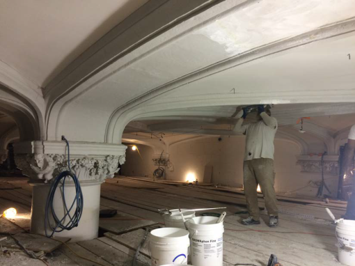 Acoustic Plaster being installed at the Art Gallery
