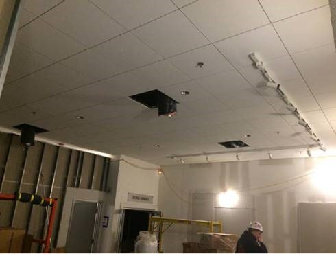 Ceiling tile installed at the commonwealth gallery