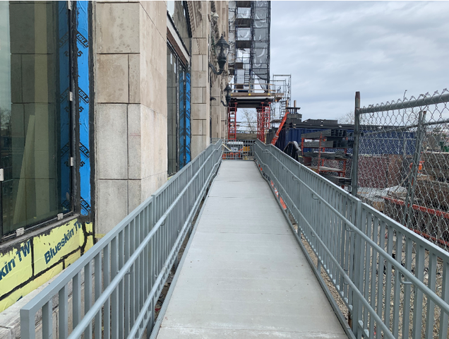 The new ramp along the east façade is complete and open