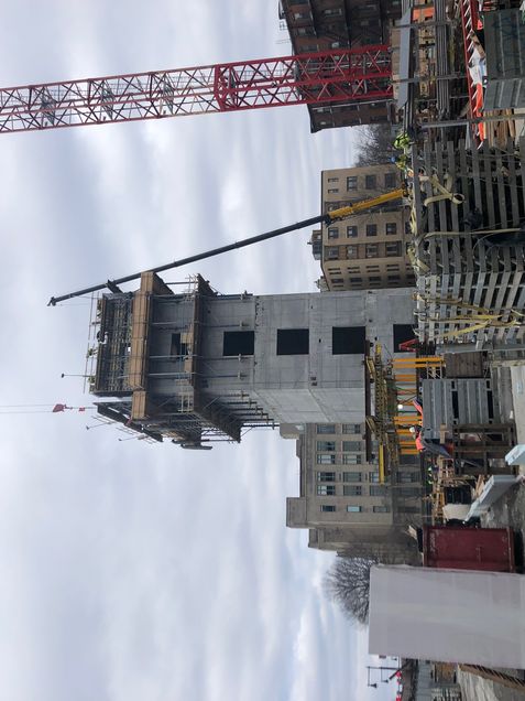 Installing formwork for core’s 6th floor