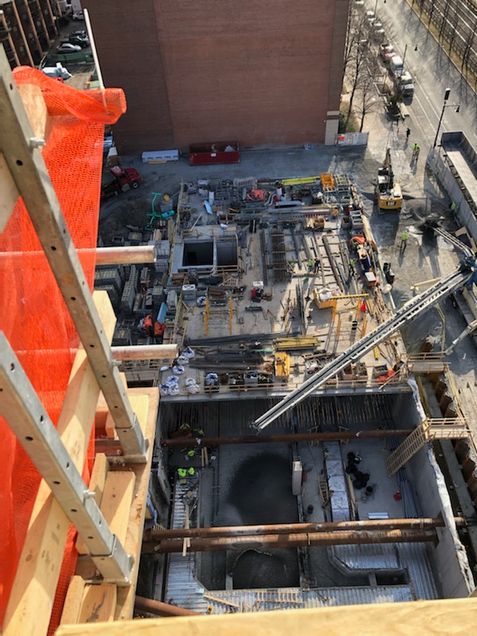 View of the site from the 8th floor of the core