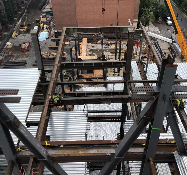 Erecting beams for the 6th floors framing
