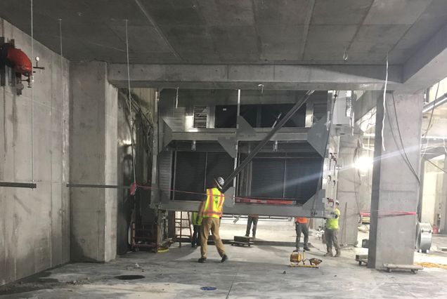 Lowering Air Hander #4 to the subbasement