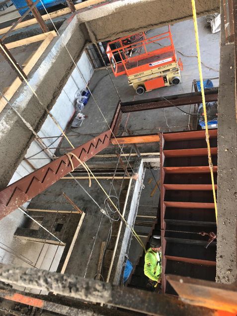 Installing Stair B from the 10th to 11th floor