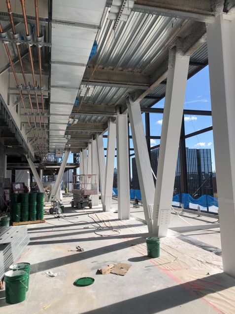 Intumescent coating and mechanical rough install ongoing