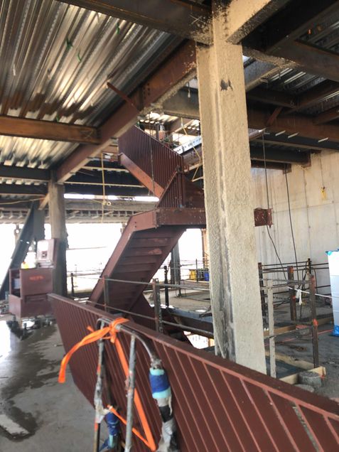 Installing handrails at Stair B from the towers 16th to 17th floors
