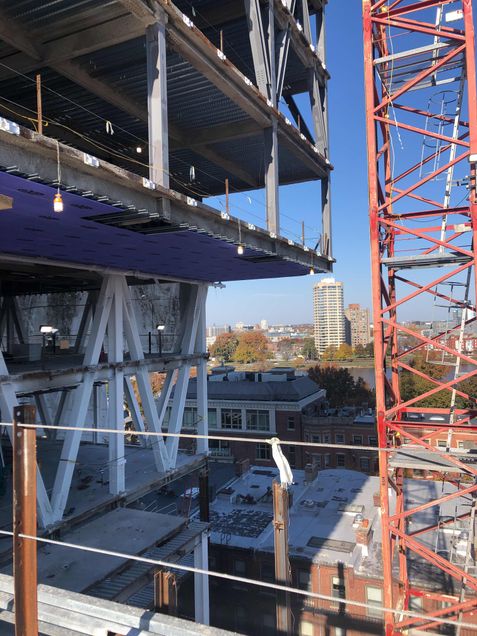 Removal of the temporary shoring along the east elevation of the tower