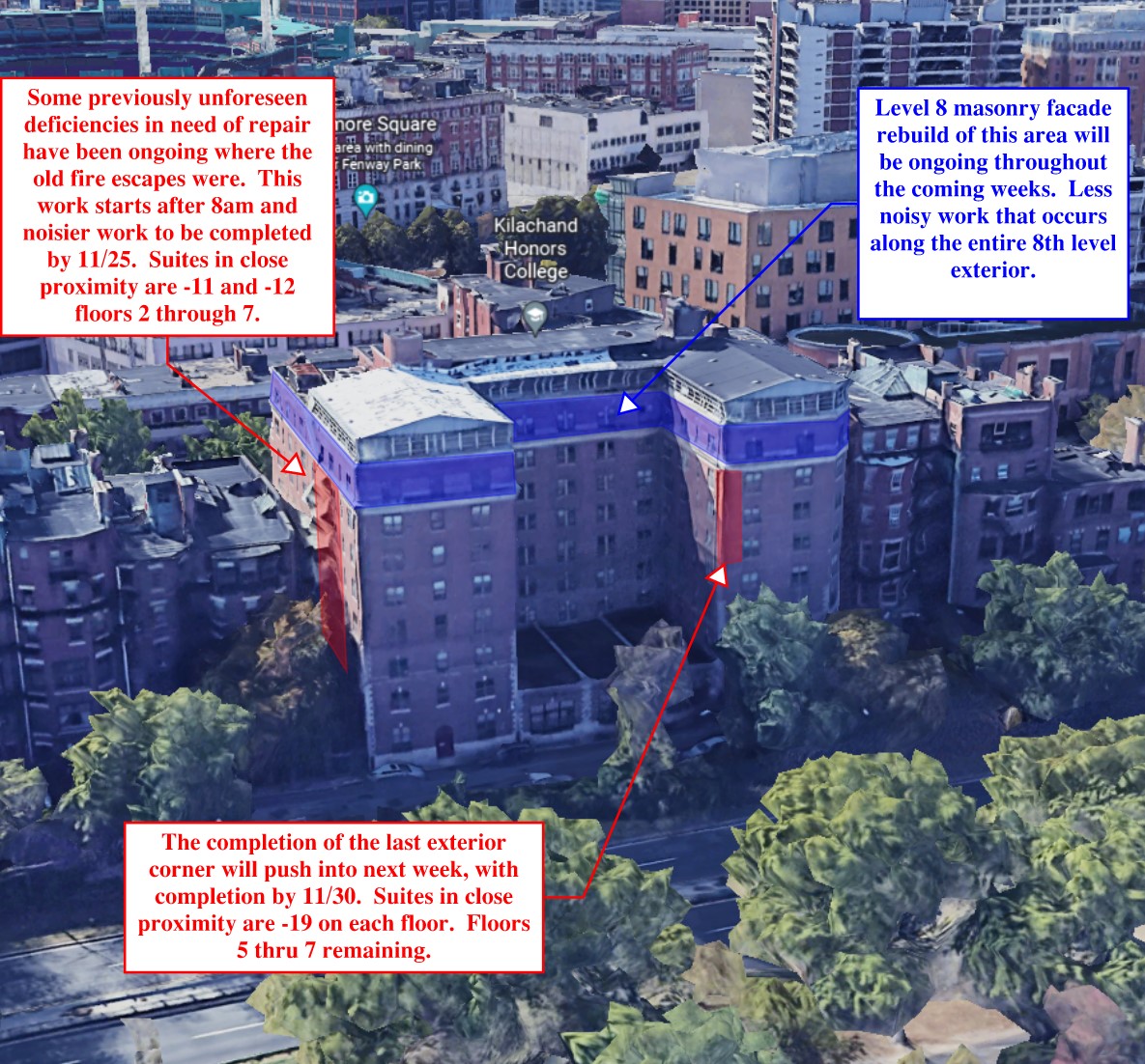 Kilachand Hall Phase 2 Construction Update 11/23/22 Campus