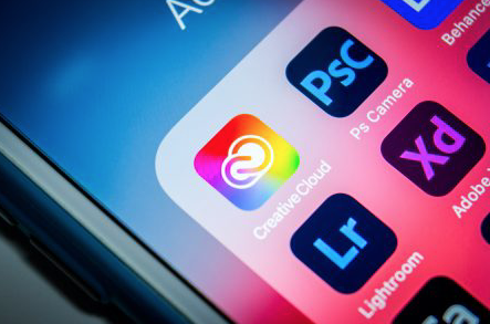 Adobe Creative Cloud softwares displayed on a phone screen