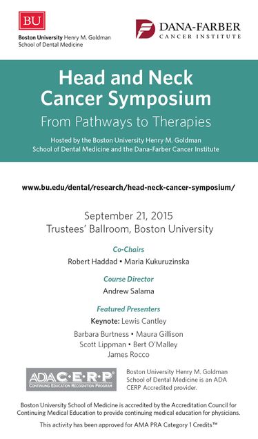 Head and Neck Cancer Symposium flyer