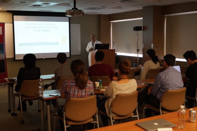 Dr. Salama presenting at the July 27 Lunch & Learn