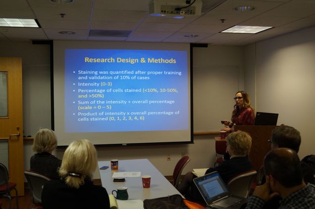 Dr. Frustino presents to the EPOC ARC group.