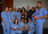 Dr. Joseph Calabrese, Stacey McNamee, and DMD 15 and AS 14 students Dr. Joseph Calabrese, Stacey McNamee, and DMD 15 and AS 14 students
