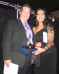 endo_fall_meeting-cropped-200 Outgoing Endodontic Alumni Association President Iman Labib ENDO 01 passes the ceremonial gavel to incoming president, Marshal Michaelian ENDO 79
