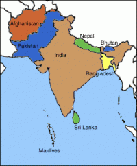 South Asia is comprised of 8 countries: Afghanistan, Bangladesh, Bhutan, India, Maldives, Nepal, Pakistan, and Sri Lanka.