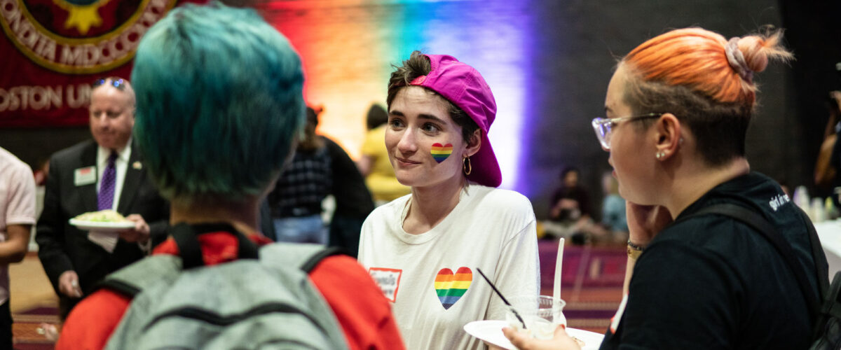 LGBTQIA+ students at a pride event