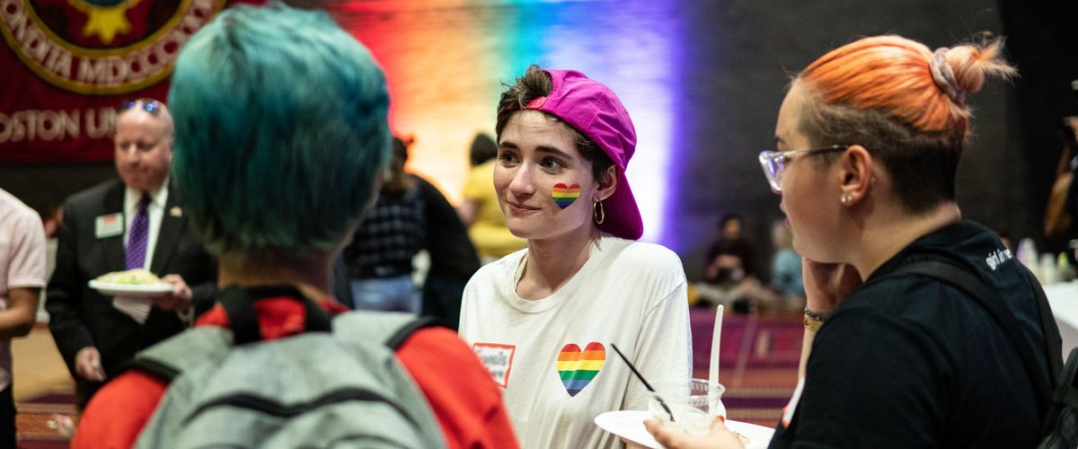 LGBTQIA+ students at a pride event