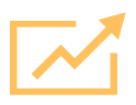 Chart arrow showing increase