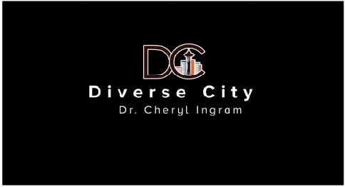 Diverse City logo from Dr. Cheryl Ingram with black background