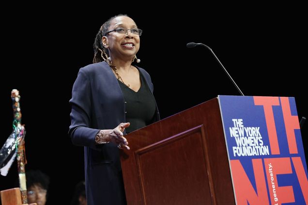 Dr. Kimberle Crenshaw speaking at The New York Women's Foundation
