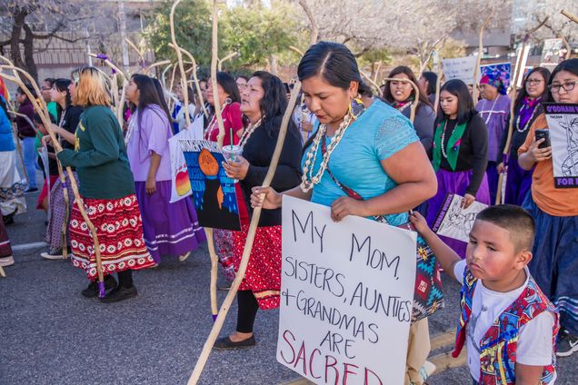 Protestors, protesting violence against Indigenous Women