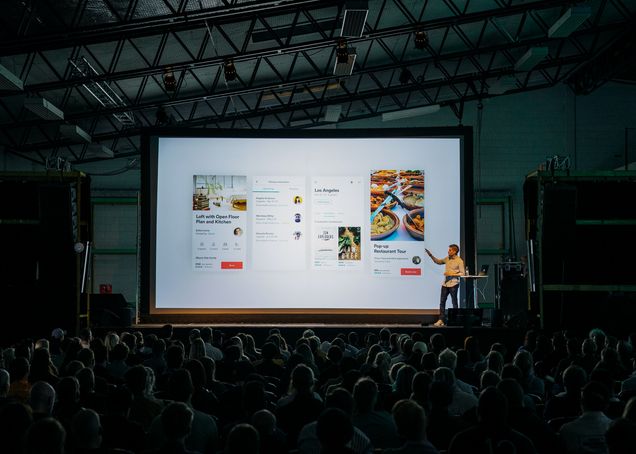 A person presenting something to an audience