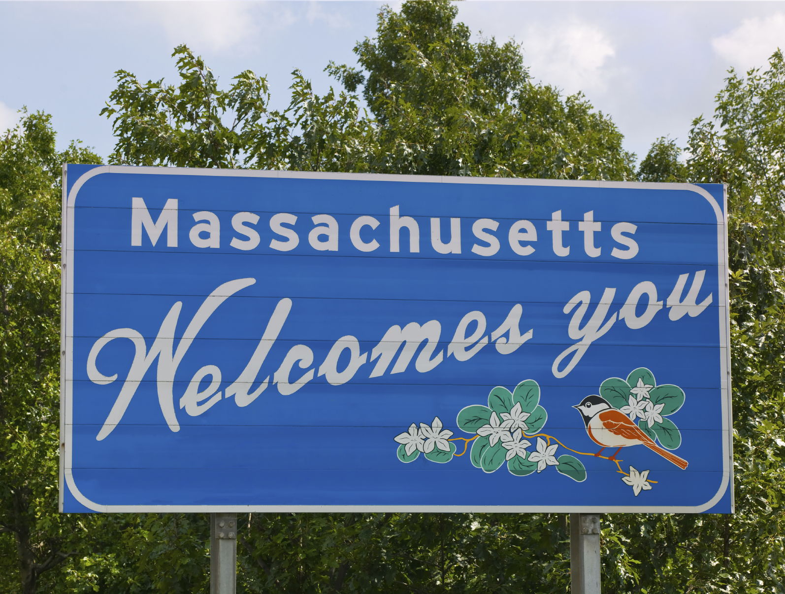 Welcome to Massachusetts sign