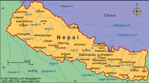 A map of Nepal