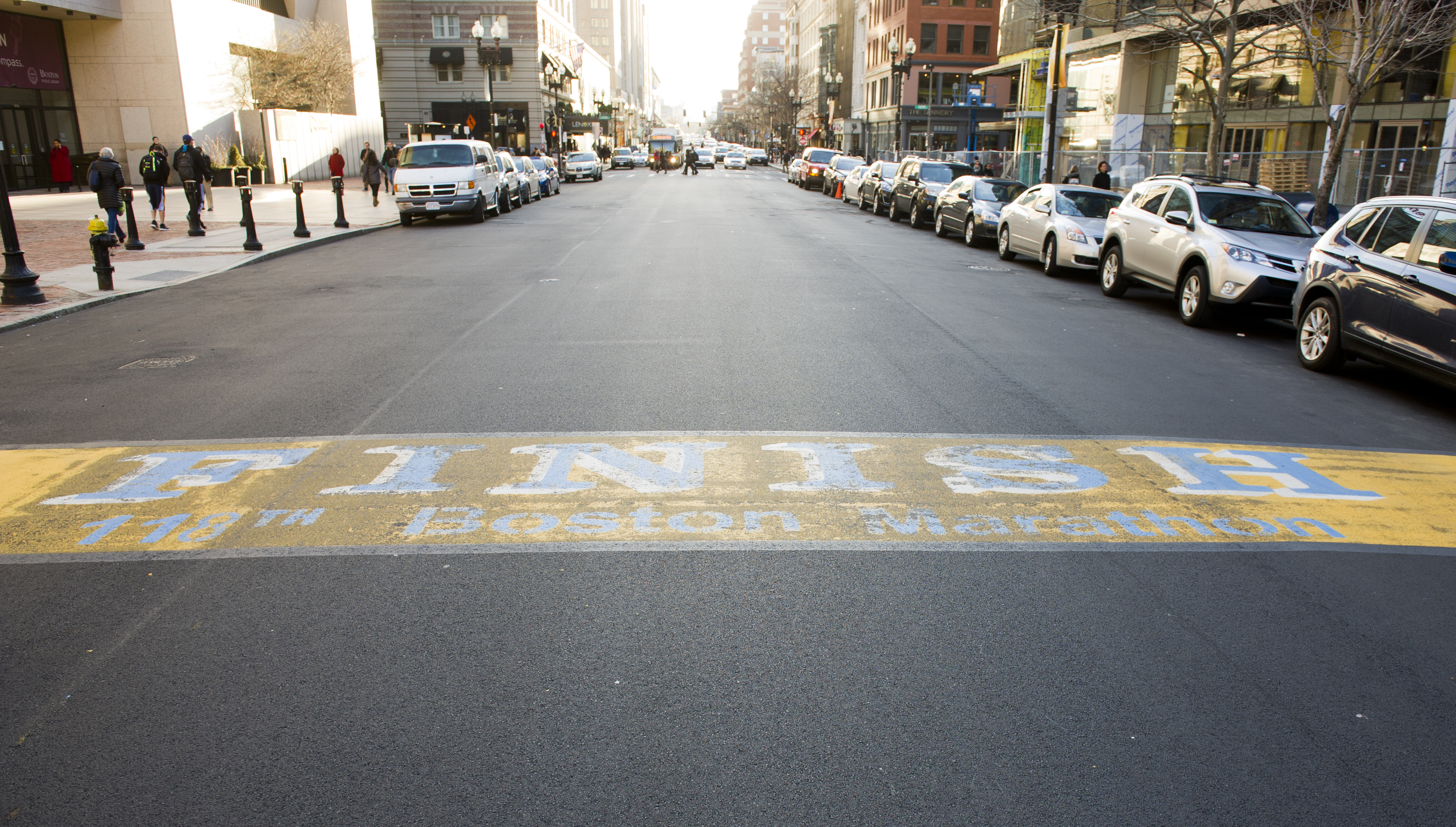 The Boston Marathon finish line