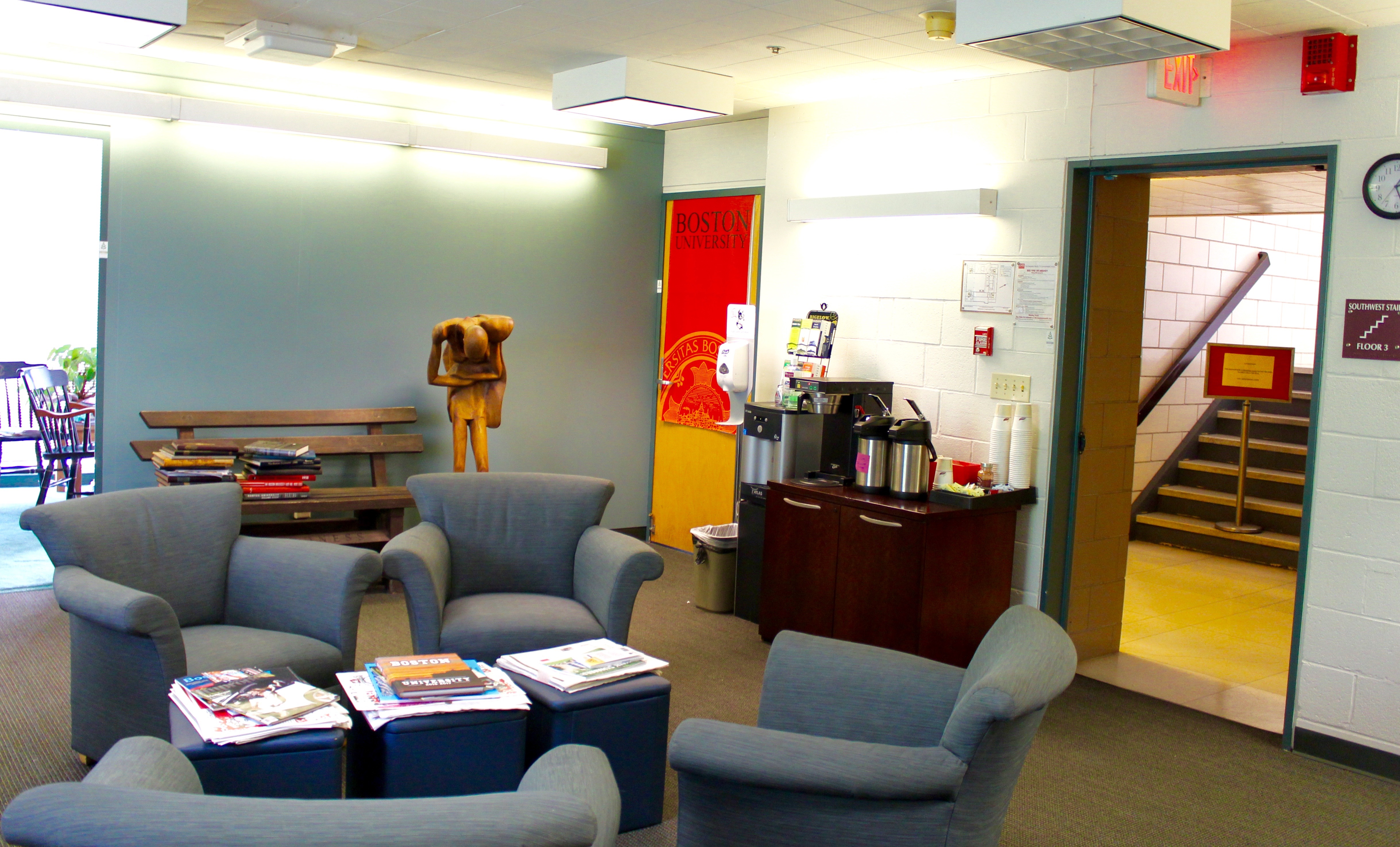 The lobby of the Dean of Students office at BU