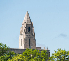 One of the towers on top of the College of Arts and Sciences