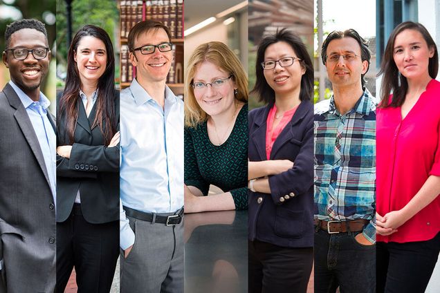 2017 Career Development Award winners (from left): Travis Bristol, Daniella Kupor, Rory Van Loo, Allyson Sgro, Xi Ling, Miloš Popović, and Emily Whiting.