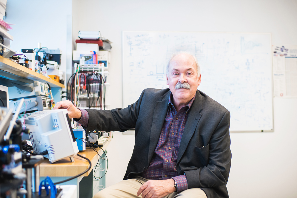 David Bishop, Director of BU’s new Engineering Research Center, holds 47 US patents for micromechanical inventions. Photo by Jackie Ricciardi