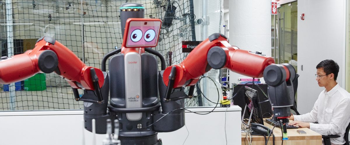 Robot with goofy eyes