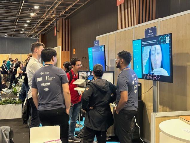 The Aquamatic Technologies booth at the iGEM Jamboree in Paris.