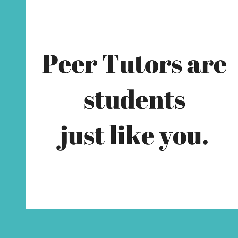 Peer Tutors are students just like you.