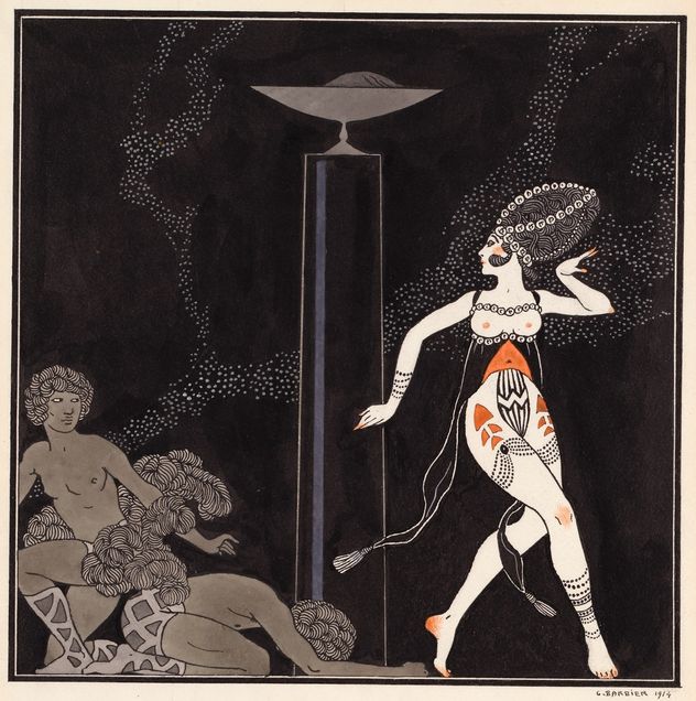 Salome - portrait of Tamara Karsavina by G Barbier, 1914