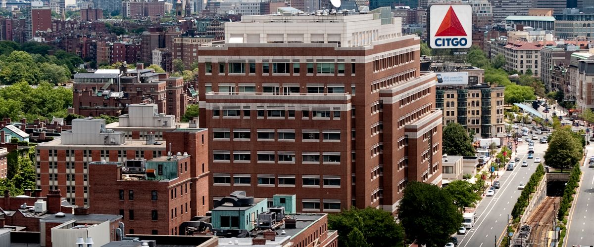 An aerial shot of Commonwealth Avenue