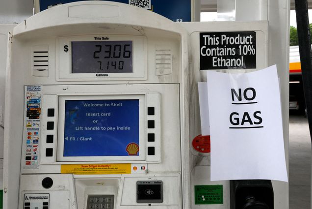 Gas machine with no gas sign