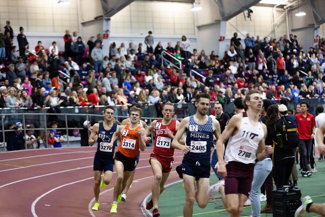 BU’s indoor track combines optimal physics with an exciting atmosphere. The result is often collegiate, national, and even world records.
