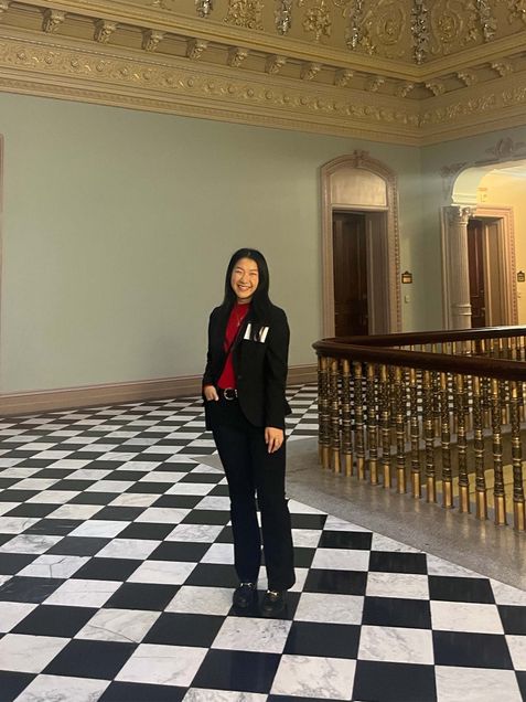 Cathy Cheng (ENG’23) in the Eisenhower Executive Office Building in Washington, D.C.