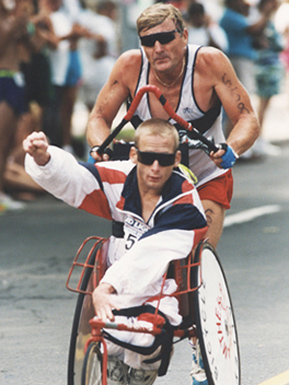Team Hoyt, Dick Hoyt, Rick Hoyt, Boston Marathon, disabled marathon runners, handicapped marathon runners, Boston Marathon wheelchair runners