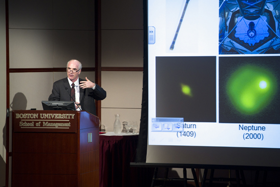 Thomas Bifano speaks at the Boston University Kilachand Honors College symposium