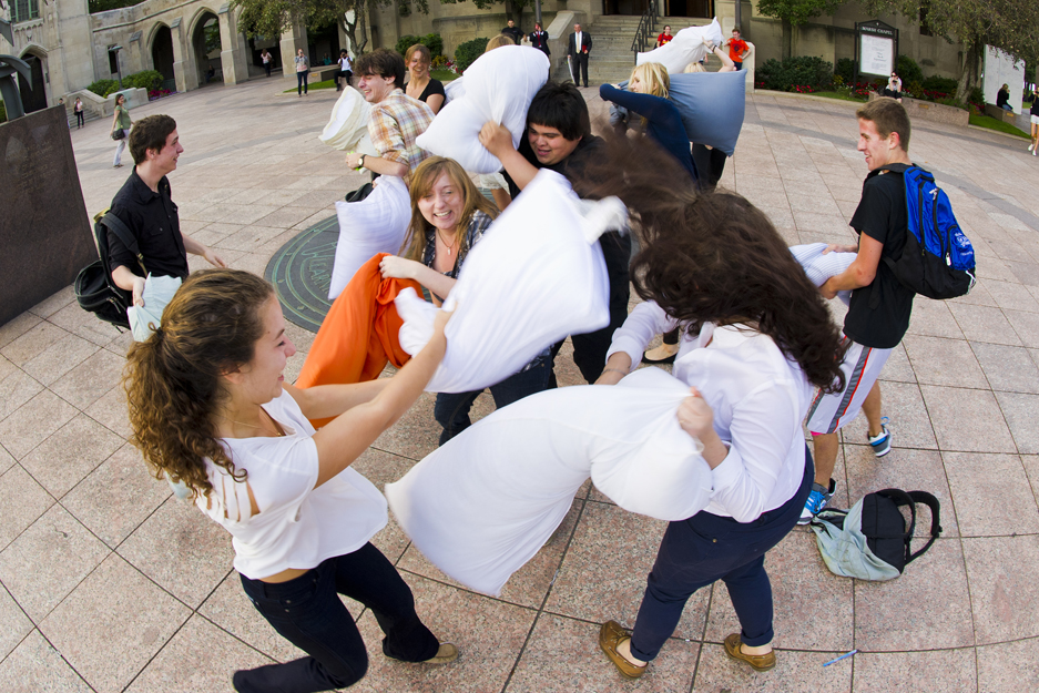 Pillow Fight Flash Mob at BU